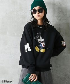 Disney トレーナー スウェット ディズニー ミッキー/綿100％裏起毛ヴィンテージ風トレーナー 「大きいサイズ有」GEVS. レディース