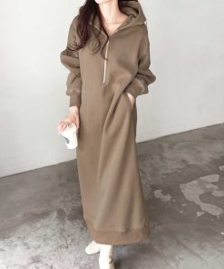 GeeRA ワンピース 「新色追加/M-3Lサイズ」ハーフジップ裏起毛パーカーワンピース