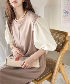 classicalelf 「classicalelf」 半袖ワンピース SMALL モカ レディース