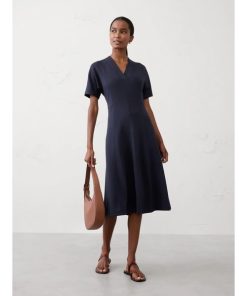 BANANA REPUBLIC ワンピース FACTORY STORE　　スキューバ Vネック ミディワンピース