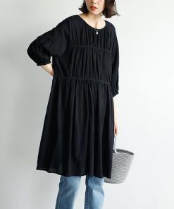 GeeRA 「GeeRA」 「REIRISEE」7分袖ワンピース LARGE ブラック レディース