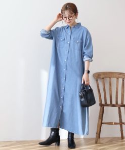 AMERICAN HOLIC 「AMERICAN HOLIC」 シャツワンピース M ライトインディゴブルー レディース