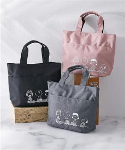 PEANUTS バッグ（鞄） スヌーピー シンプル ミニトート キャラクター オールシーズン トート カジュアル ミニバッグ ランチバッグ サブバッグ (アクアカルダ)