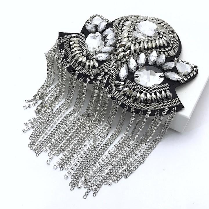 肩章 1個単品売り シルバー ビジュー 貴族 王子様 ミリタリー 衣装 ステージ衣装 ハロウィン 文化祭 - Image 8