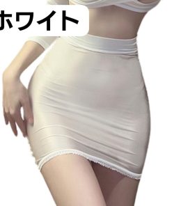ミニスカート タイトスカート レディース 女性用 無地 光沢 透け 薄手 シースルー セクシー コスチューム コスプレ ボディコン マイクロミニ